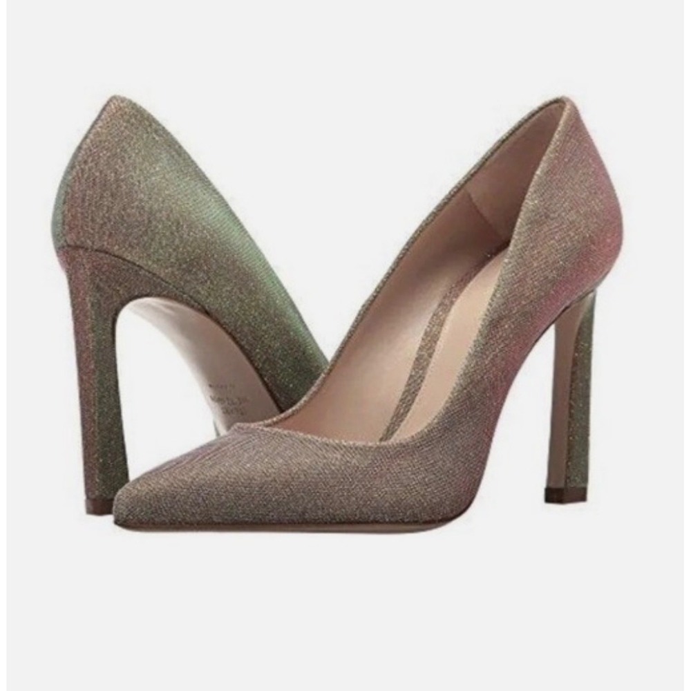 Stuart Weitzman Heels Stilleto Chicster Gold‎ Multi Nighttime Luxury Women 10